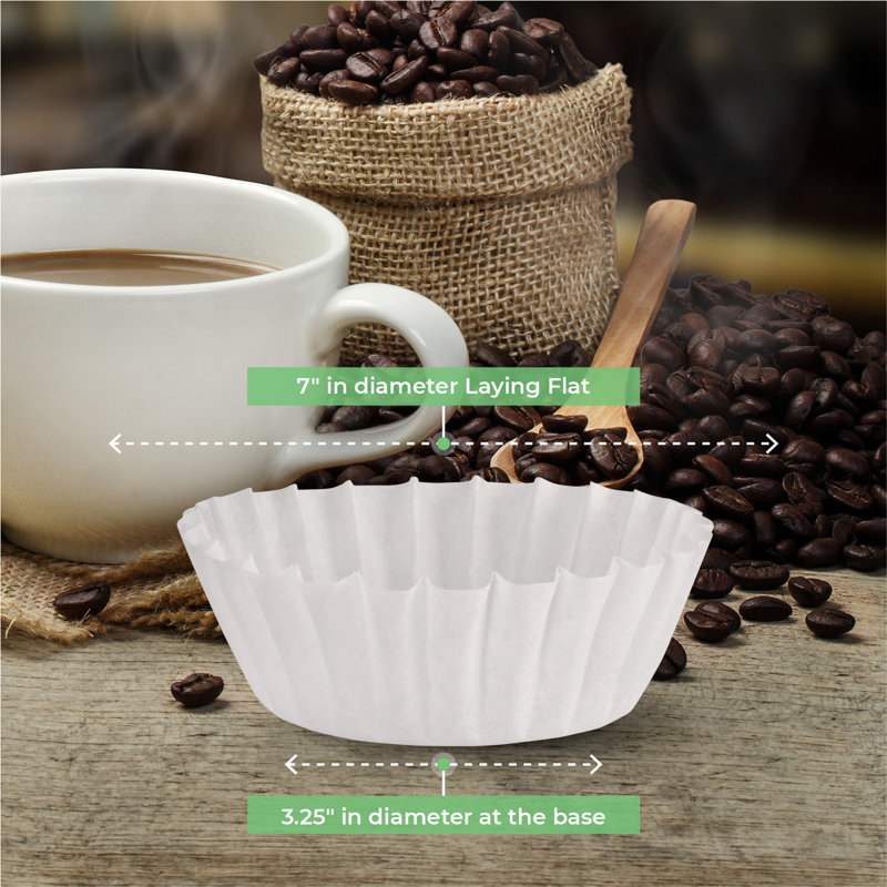 Coffee Filters 4-6 Cups, Junior Basket Style, White Paper, Chlorine Free Coffee Filter