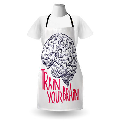 Inspirational Apron Unisex, Humour Words, Adult Size, Pink Dark Blue