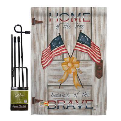 Ensemble de drapeaux en polyester 19 x 13 po Sergius Home Of The Free Americana Patriotic Impressions