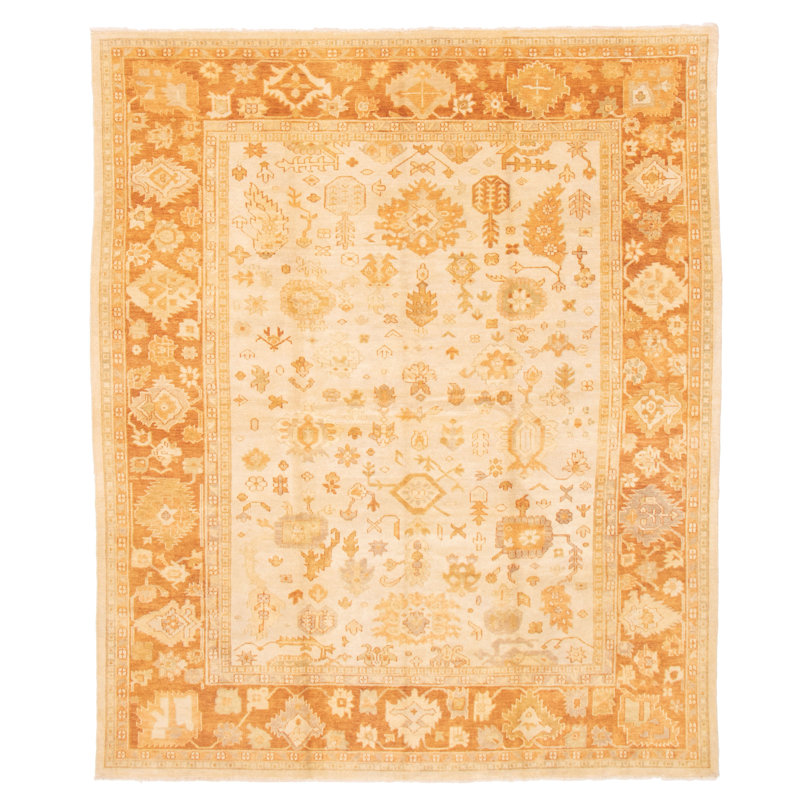 Tapis oriental en laine noué à la main Anatolian, Rectangle 8 pi x 9 pi 10 po