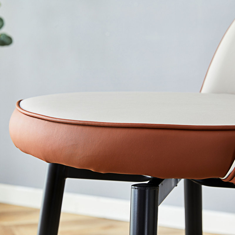 Ensemble de 2 chaises de bar rotatives 360 °, Brun / Noir