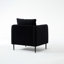 Fauteuil moderne du milieu du siècle avec revêtement en velours et coussin pour le salon principal, siège confortable, structure