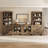 Farmhouse Entertainment Center With Bookshelves, 4-Piece Modular TV Stand With Drawers, Glass Doors, Open Shelves,  Media Console For Living Room, Home Theater, Brown-31250193