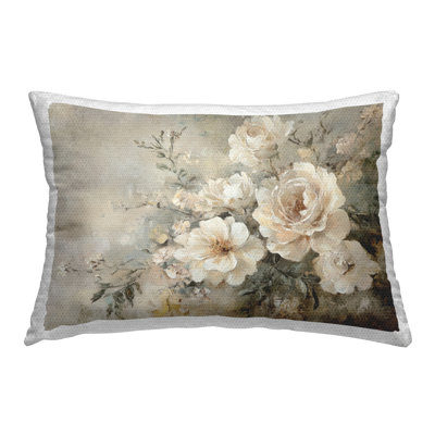 Stupell Industries Beige Faded Florals Design by Petal Prints Design Outdoor Printed Pillow