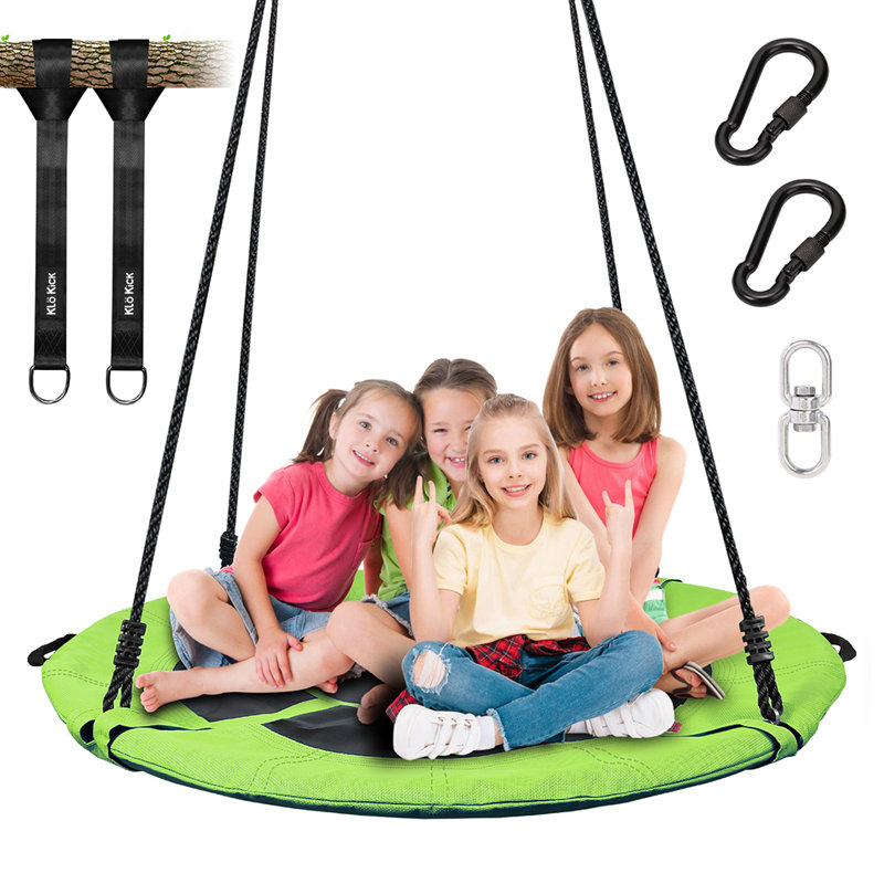 40 inch Oxford Cloth Web/Saucer Swing with Chains, Green