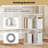1 PCS 2-Tier Rotating Bookshelf 360° Display Rack with Dividers & Anti-falling Baffles White-383175371-383175362
