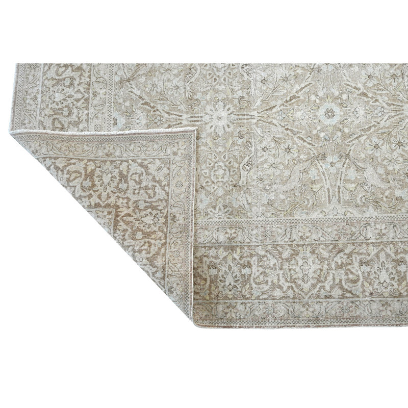 High-Quality Hand-Knotted Silver And Camel Area Rug