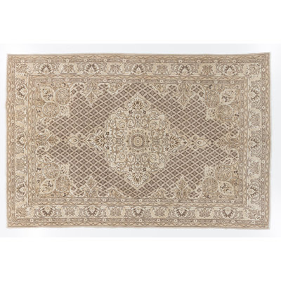 Tapis turc rétro fait à la main Oushak