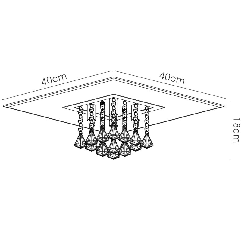 Lopez Flush Mount, Polished Chrome, 5 Light