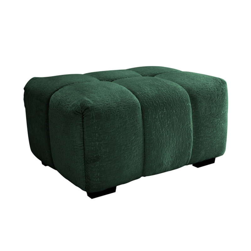 33 canapés vert chenille - repose-pieds, Vert