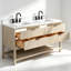 Meuble-lavabo autoportant en bois massif 60 po avec plateau en marbre 60 po-1677326301