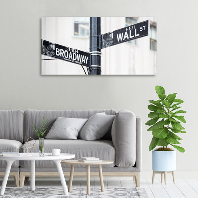 Wall Street Sign - Wrapped Canvas Print