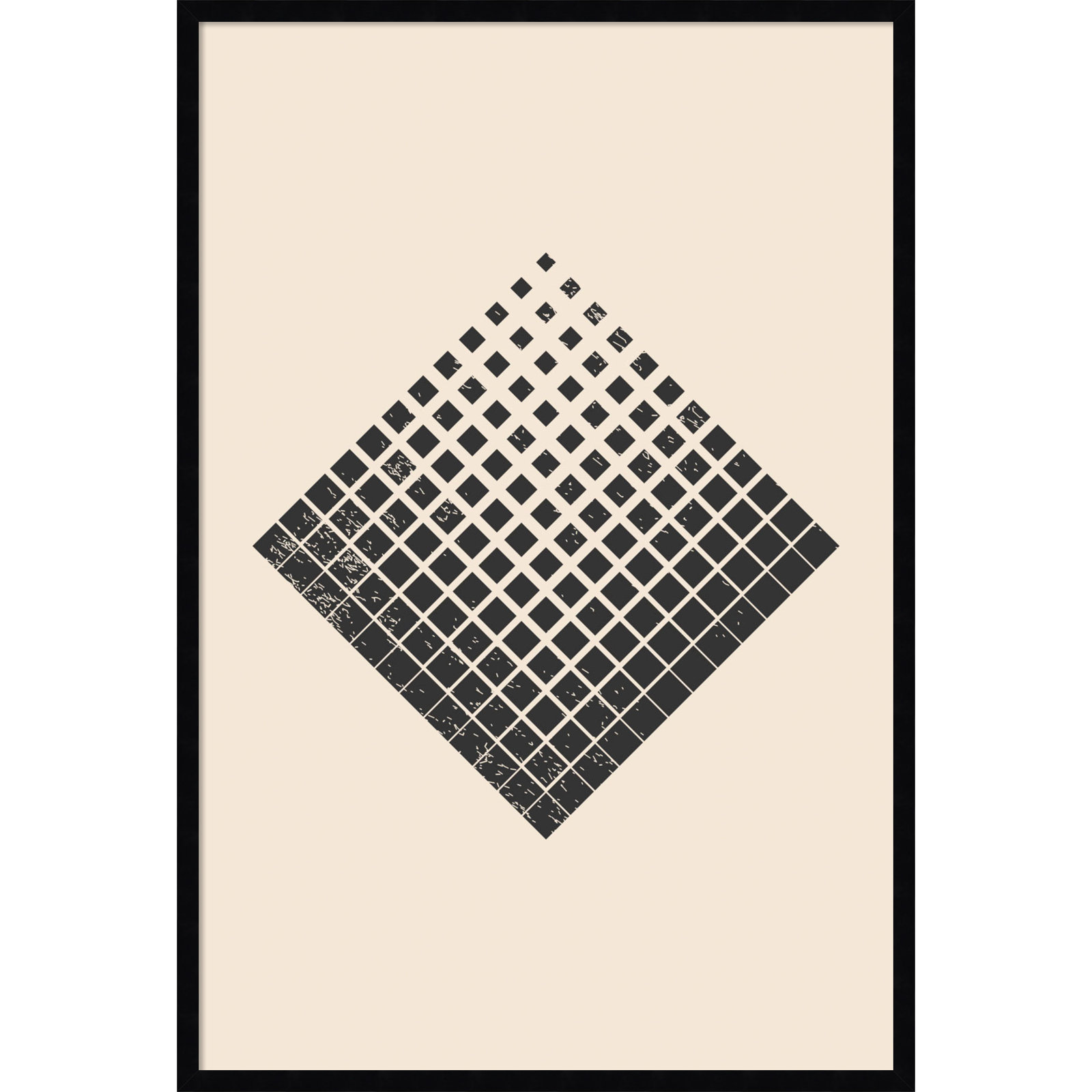 Minimal Halftone Shapes No. 3 Print, Black, 41" H x 28" W x 1" D