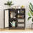 Rattan Buffet Cabinet With Adjustable Shelf, Sideboard With Drawers For Living Room, Kitchen, Entryway-1897976625