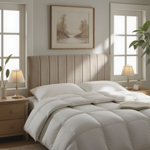 Wade Logan® Chastelyne Upholstered Easy Assemble Wall Mounted Headboard ...