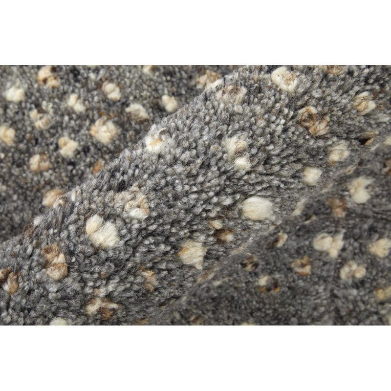 Dering Modern Polka Dots, Gray/Tan/Taupe Area Rug, Rectangle 5' x 8'