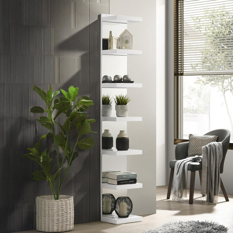 1pc Glam White Open Shelving Rack