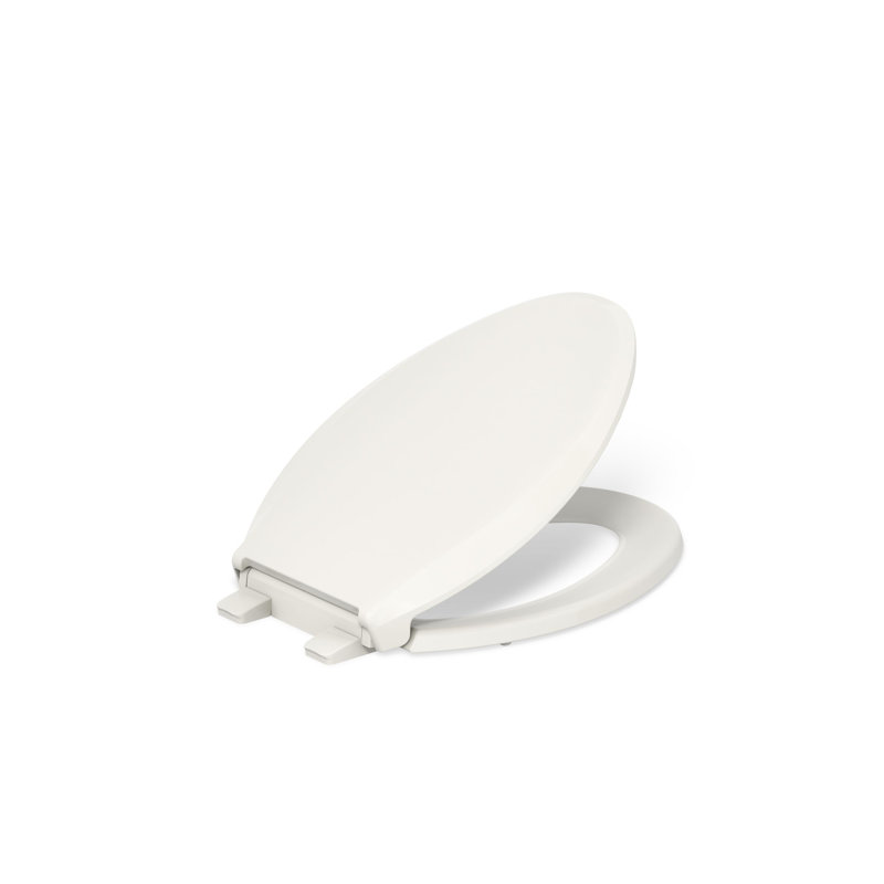 Cachet Quiet-Close with Quick-Attach Hinges and Grip-Tight Elongated Toilet Seat, Biscuit, Ready Latch