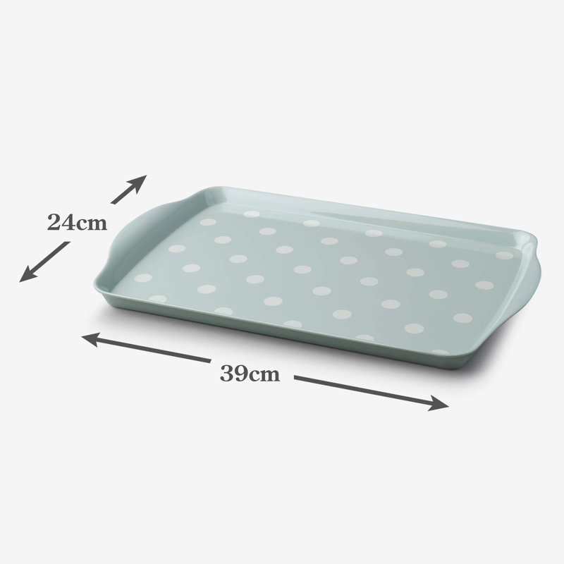 Zeal Melamine Tray, 3cm H x 39cm L x 24cm W, Sage Green