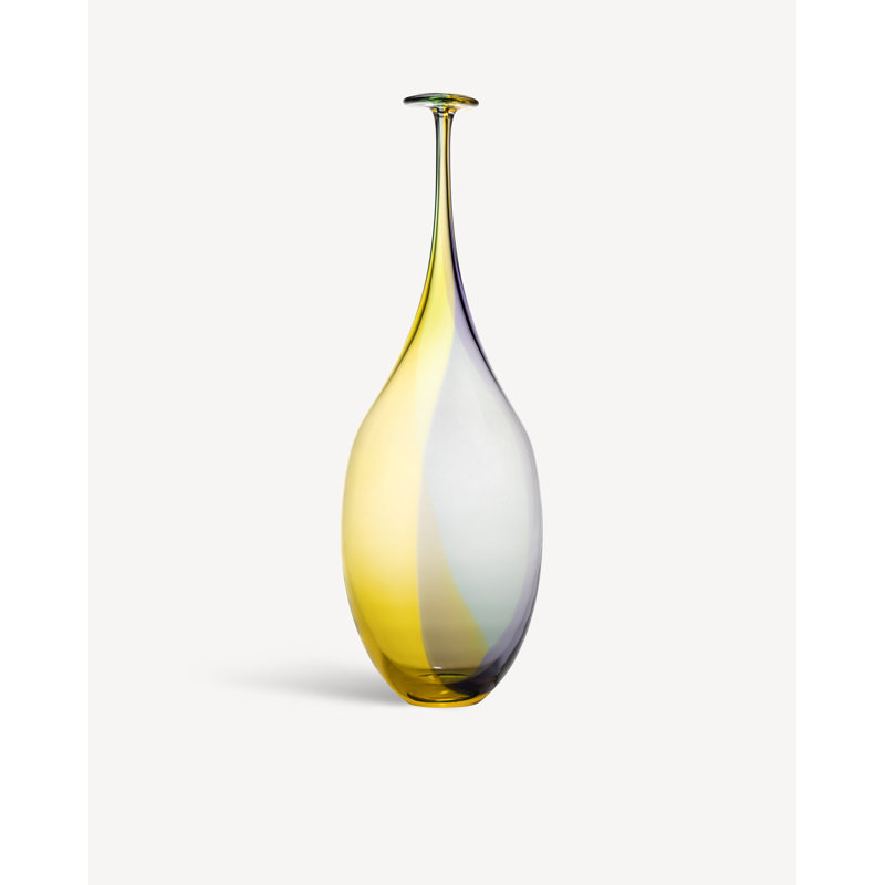 Vase de table en verre 17,75 "Fidji, Vert / rose / orange, H 17,75 po x l 6,625 po x P 6,625 po