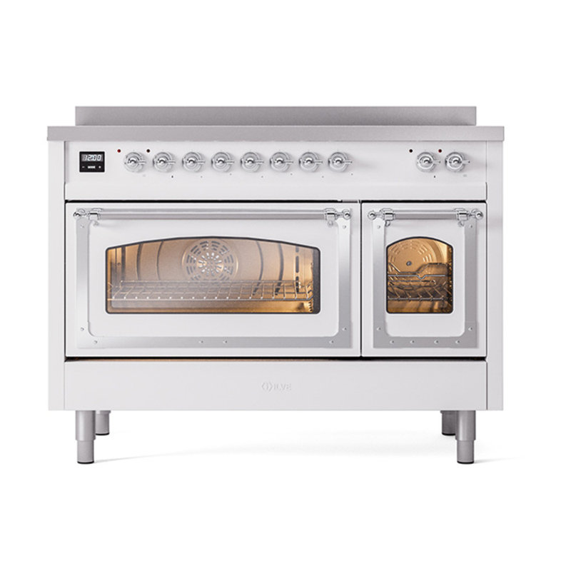 ILVE Nostalgie II Noblesse 48 po à induction, Blanc/chrome