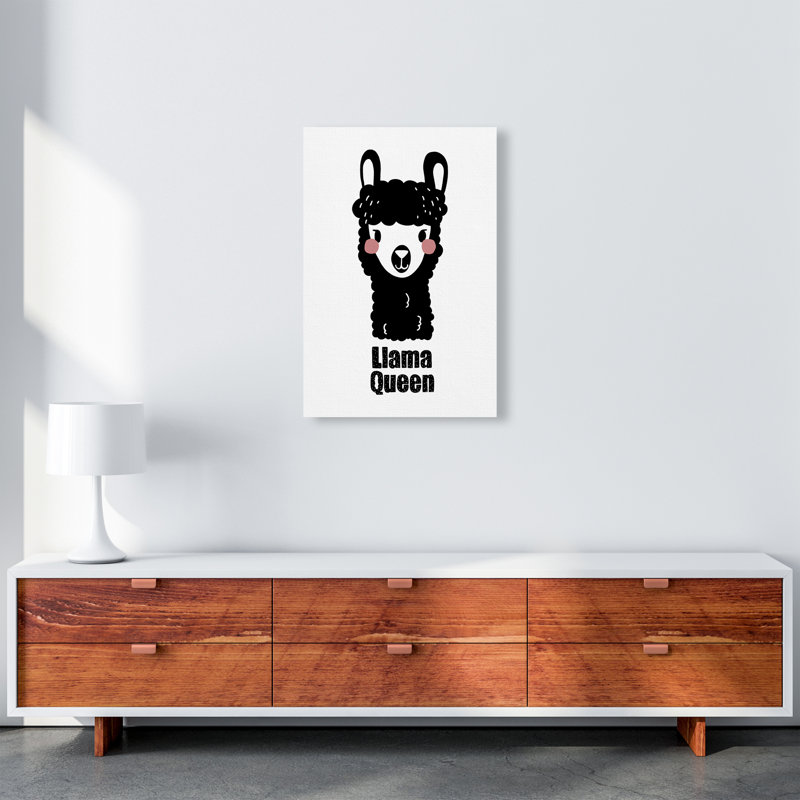 Llama by Miniofmine - Print, 59.4cm H x 42cm W x 4cm D, Wrapped Canvas