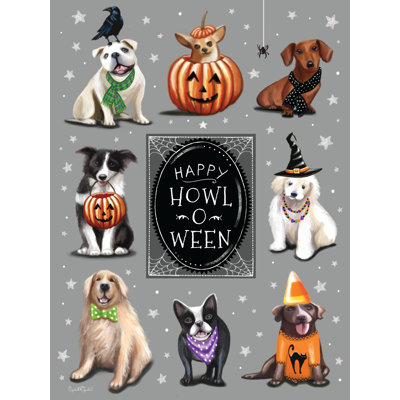 Happy Howl-O-Ween Dogs and Stars by Elizabeth Tyndall