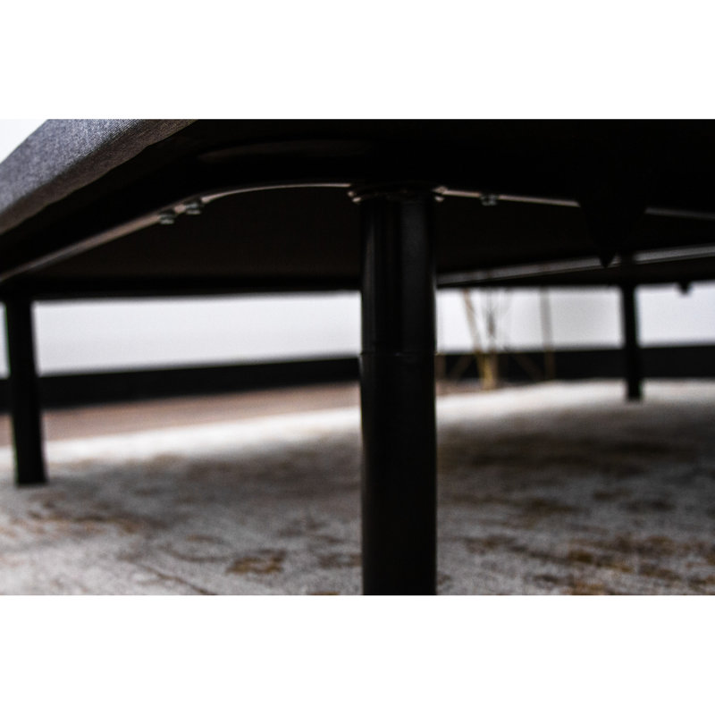 Queen Upholstered Platform - Modern Gray Fabric, 1000 Lbs Holding Capacity, Adjustable Legs 4" 8", Plywood Mattress 6, Weight Structure