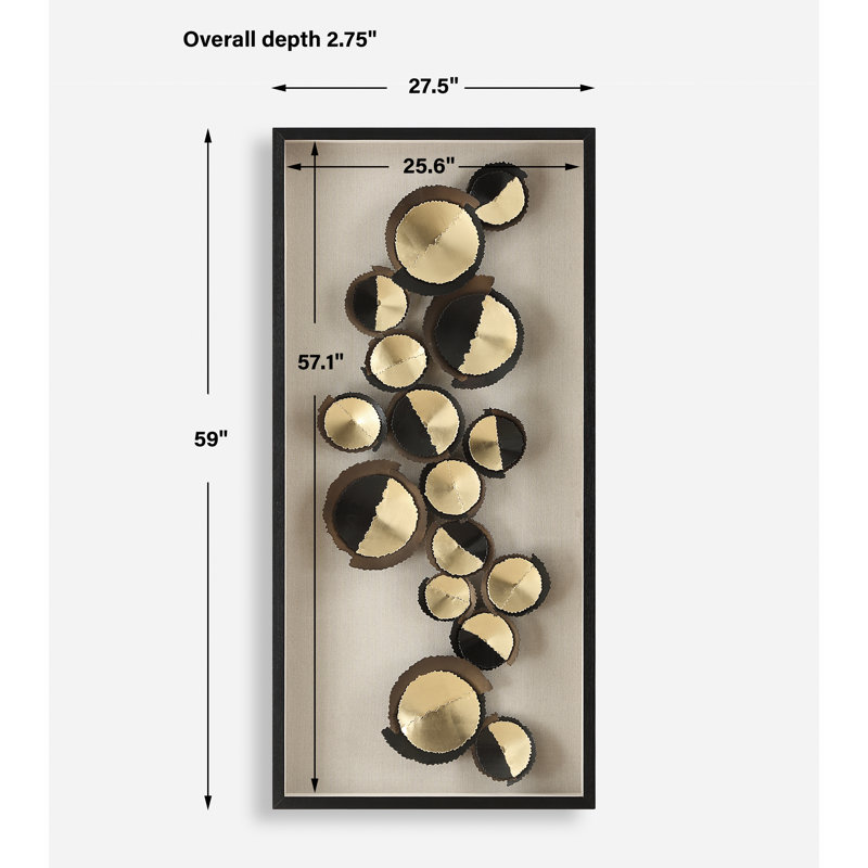Golden Hour Iron Discs Shadow Box with Glass Frame