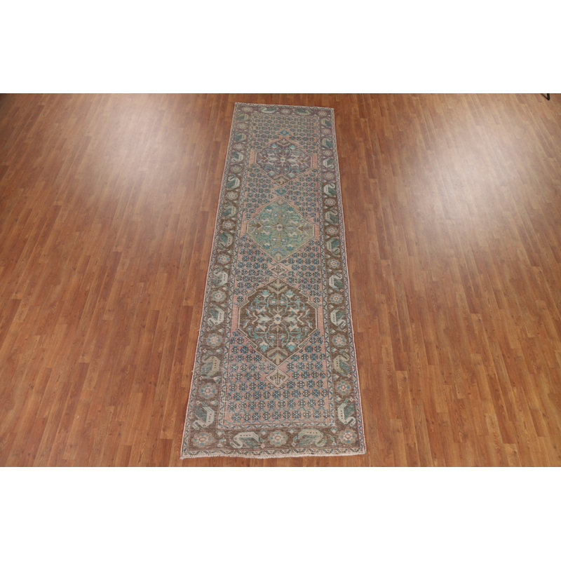 Tapis de couloir géométrique traditionnel 4 x 12