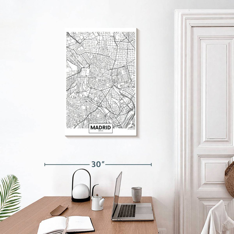 Aliaz Madrid Map, 30" H x 20" W