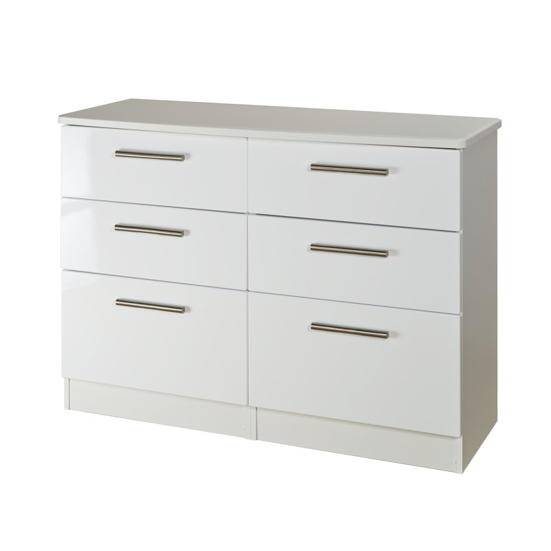 Fully Assembled Yvette 6 Drawer Chest, White