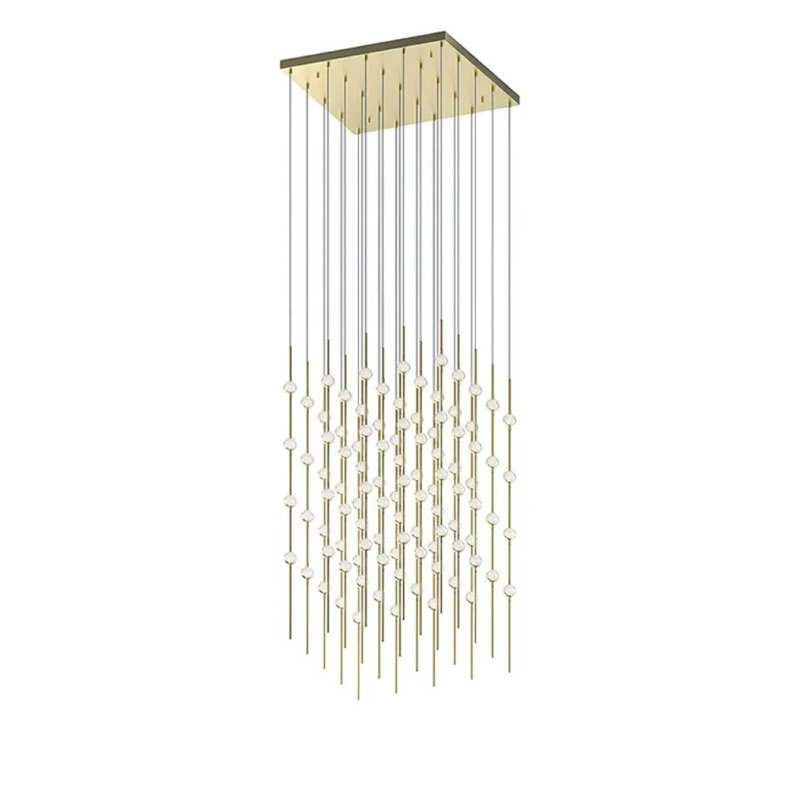 Constellation 100 - Light LED Pendant, Clear, Satin Brass, 2700K
