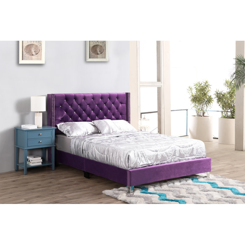 Ashe Upholstered Standard Bed, King, Purple