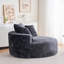 Canapé une place en mousse chenille - 138 x 138 x 84 cm - Mousse et ressorts - 1 pièce - Fauteuil d'appoint - Noir - Canapé une place modulable sans outil-512539107