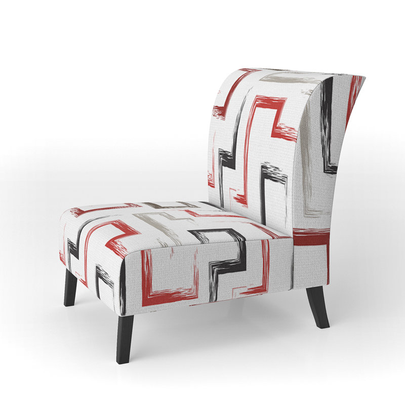 Fauteuil de chambre rembourré multicolore à motif géométrique tendance
