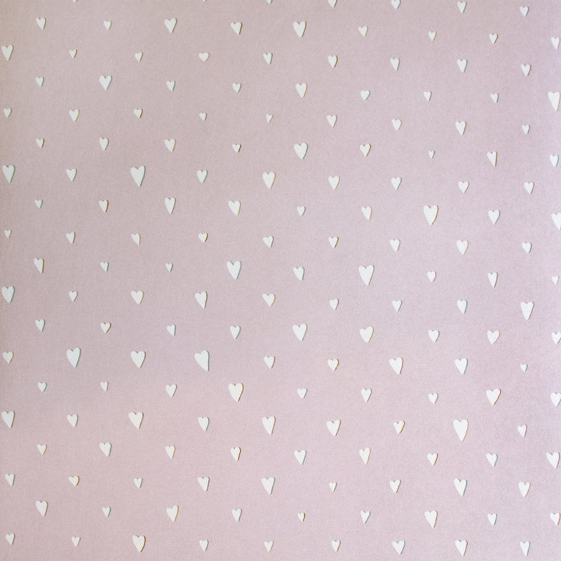 Great Kids Collection Smooth Glitter Hearts 33' L X 21" W Wallpaper Roll, Rose