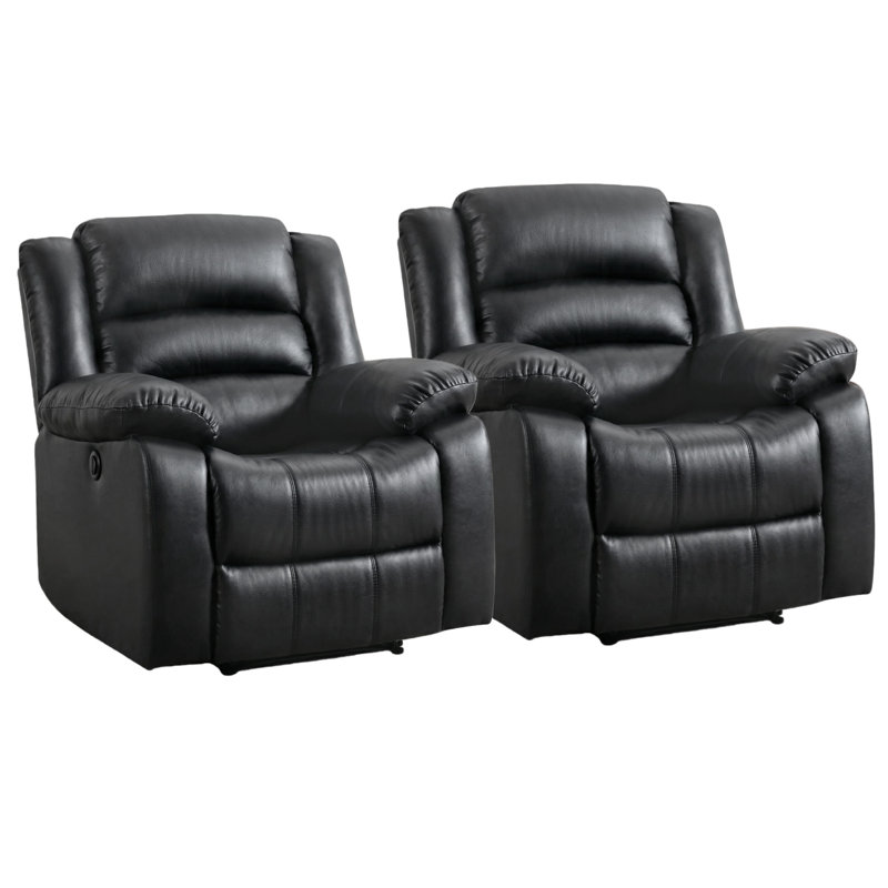 Latitude Run® 37.1'' Wide Modern and Upholstered Power Faux leather ...