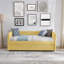 Lit de jour avec lit gigogne escamotable et capitonné, taille simple, tissu Boucle (83 po x 43 po x 29,5 po)-780583677-780583674