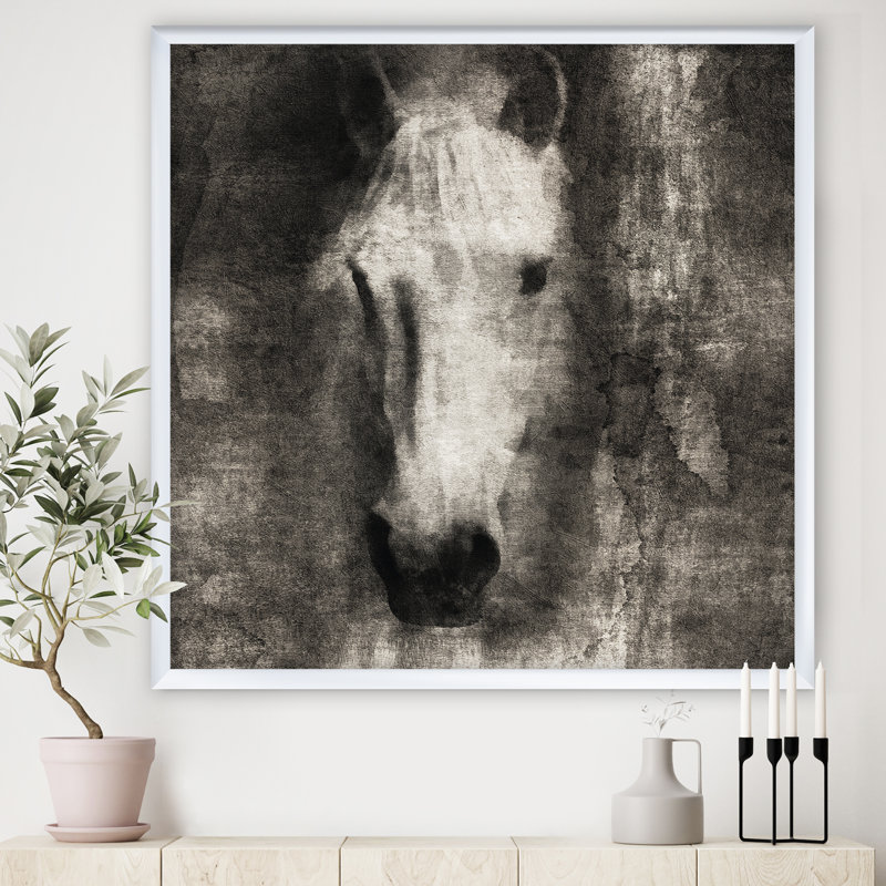 Farmhouse Horse II - reproduction d'art sur toile, H 46 po x l 46 po x P 1,5 po, Toile tendue