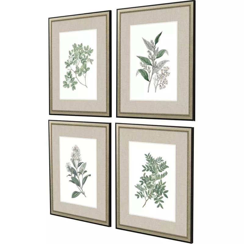 White Flowers S/4 Set by Giclee Studio