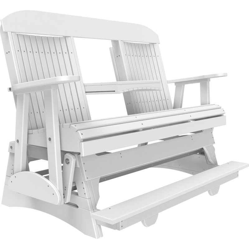 Banc d'extérieur coulissant en polywood, Blanc