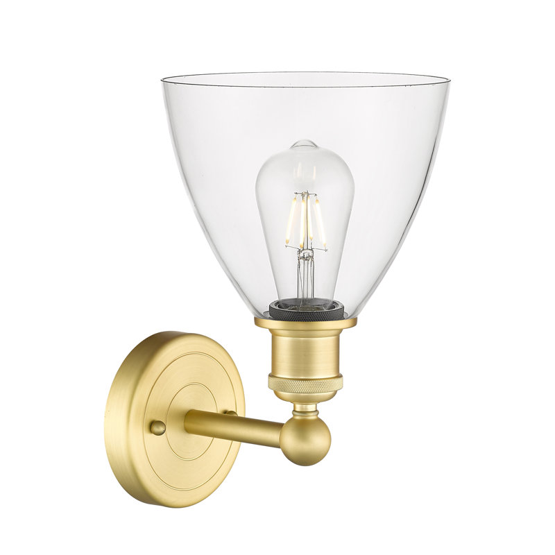 Carmichaels Armed Sconce, Clear, Satin Gold