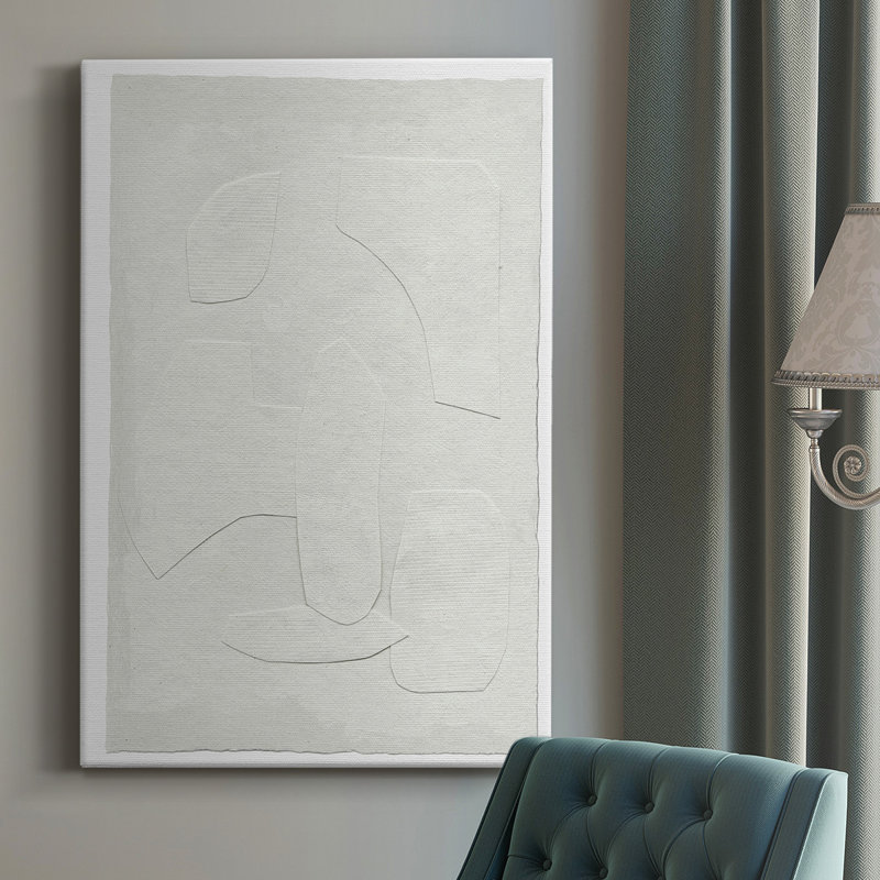 «Paperwork III» - Toile tendue minimaliste, H 18 po x l 12 po x P 1,5 po