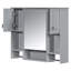 Armoire de rangement murale moderne 35 po x 28 po, armoire de salle de bain murale avec miroir, armoire à pharmacie avec barre à serviettes-602840501