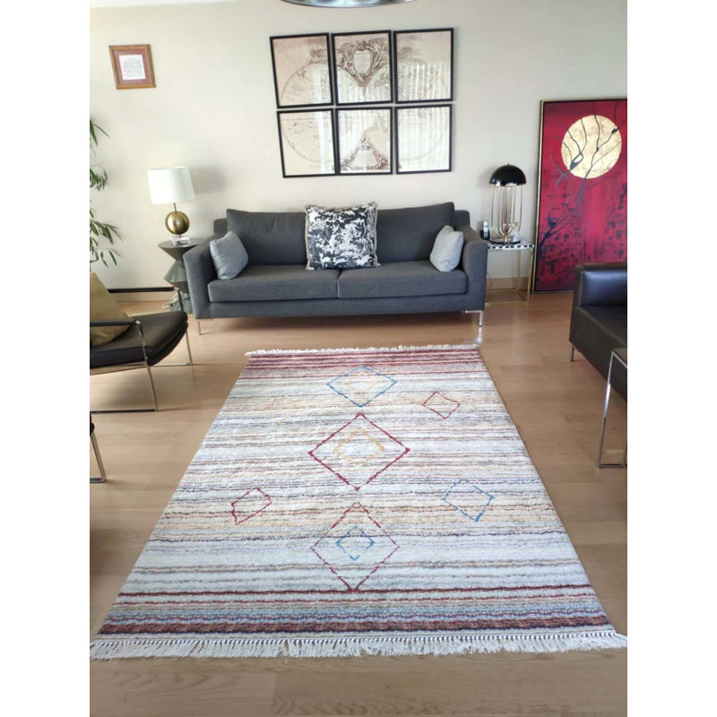 Tapis beige antidérapant en polyamide Firenze, Rectangle 5 pi 3 po x 16 pi 5 po