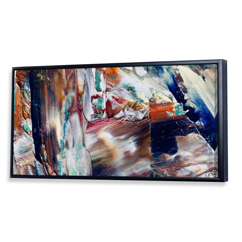 Colorfor Abstract Strokes, peinture sur toile, Cadre noir, L 12 po x H 8 po