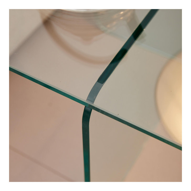 Tempered Clear Glass Sidetable, Small Tea Table, Night Stand Tempered Glass, Transparent