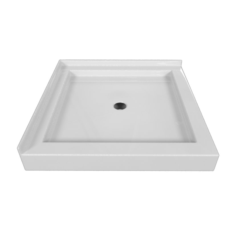 Signature 32'' W 32'' D Square Double Shower Base, White