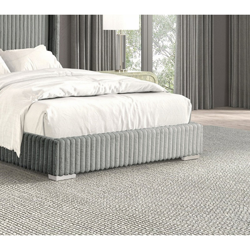 Grand lit en chenille de fourrure, gris, Grand